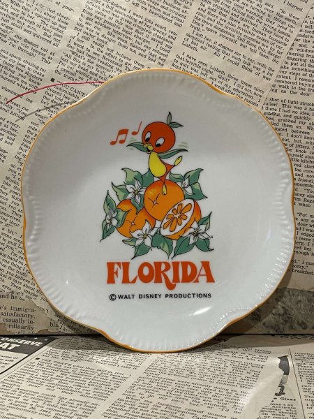 画像1: Florida Orange Bird/Ceramic Plate(70s) DI-187 (1)