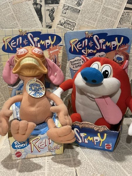 画像1: Ren&Stimpy/Squeeze Plush set(90s/with box) NC-016 (1)