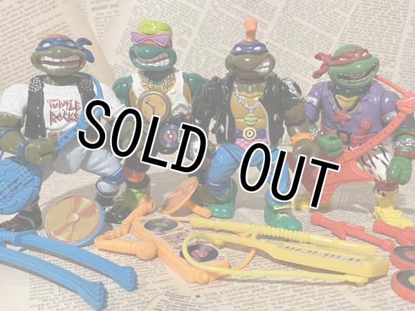 画像1: TMNT/Action Figure(Rock 'N Roll Turtles set/Loose) (1)