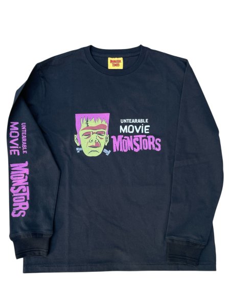 画像1: MONSTOR TIMES/Movie Monstor Tee Shirt LS ( BLACK ) AP-034 (1)