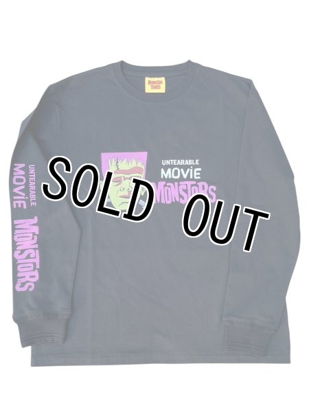 画像1: MONSTOR TIMES/Movie Monstor Tee Shirt LS ( BLACK ) AP-034 (1)
