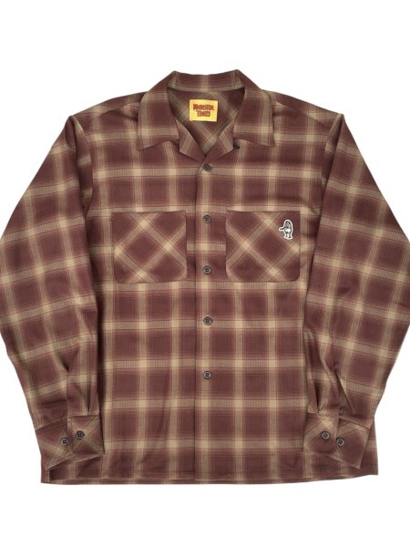 画像1: MONSTOR TIMES/MT BARUDEN Check Shirt LS ( BROWN ) AP-045 (1)