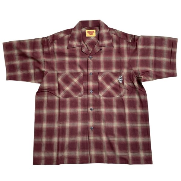 画像1: MONSTOR TIMES/MT BARUDEN Check Shirt SS ( BROWN ) AP-059 (1)