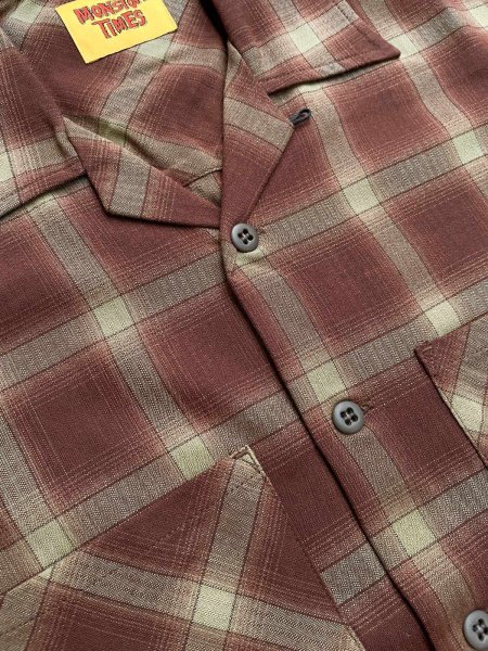 画像3: MONSTOR TIMES/MT BARUDEN Check Shirt SS ( BROWN ) AP-059 (3)