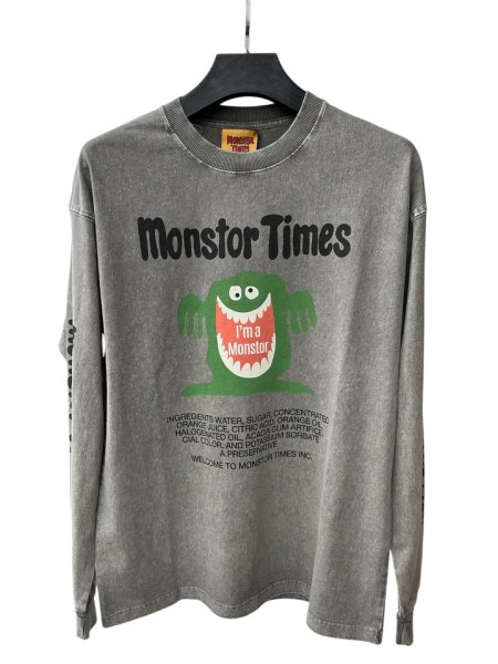 画像1: MONSTOR TIMES/I'M A MONSTOR Tee Shirt LS ( GRAY ) AP-014 (1)