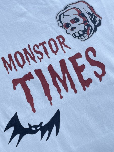 画像2: MONSTOR TIMES/BAT & SKULL Tee Shirt LS ( IVORY ) AP-079 (2)