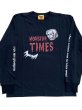 画像1: MONSTOR TIMES/BAT & SKULL Tee Shirt LS ( BLACK ) AP-080 (1)