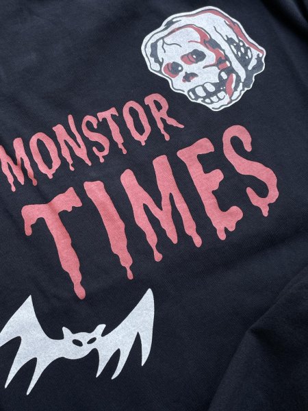 画像2: MONSTOR TIMES/BAT & SKULL Tee Shirt LS ( BLACK ) AP-080 (2)