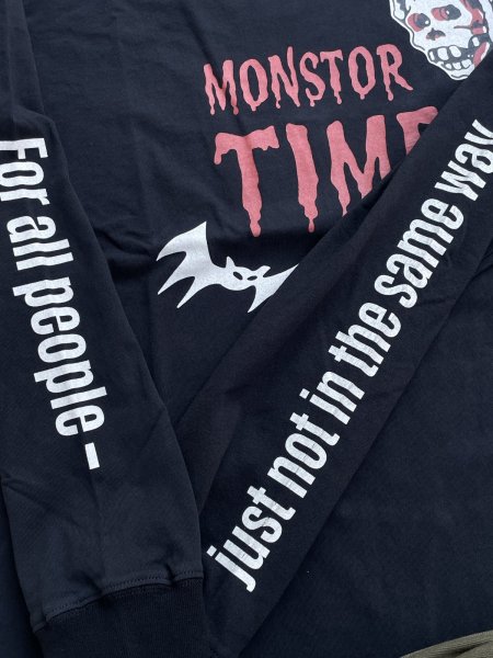 画像3: MONSTOR TIMES/BAT & SKULL Tee Shirt LS ( BLACK ) AP-080 (3)