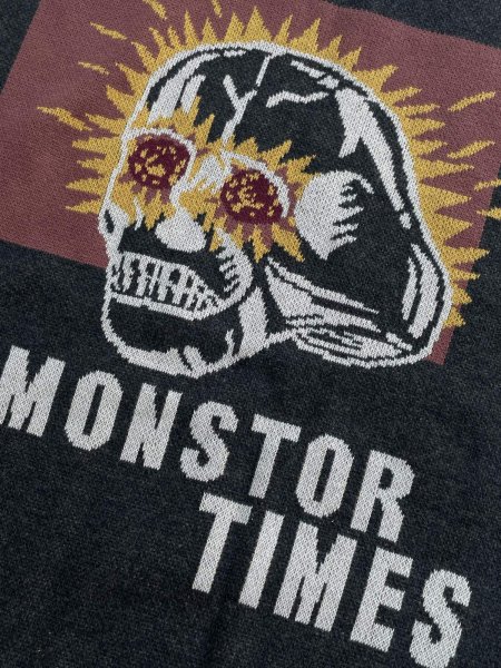 画像2: MONSTOR TIMES/SKULL RING Jacquard Knit ( BLACK ) AP-082 (2)