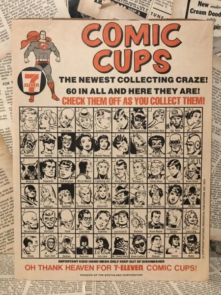 画像1: DC Super Heroes/Comic Cups Ad(70s) DC-197 (1)