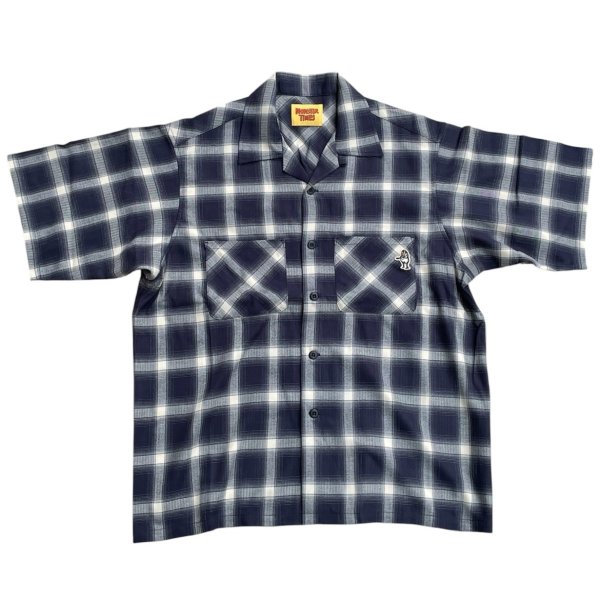 画像1: MONSTOR TIMES/MT BARUDEN Check Shirt SS ( BLUE ) AP-058 (1)