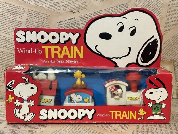 画像1: Snoopy/Wind-Up Train set(80s/MIB) PN-098 (1)